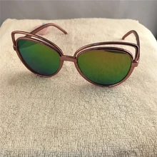 2017 new cat eye vintage marca gafas de sol de las mujeres/de los hombres de verano marco hueco de cristal de steampunk gafas de sol mujer