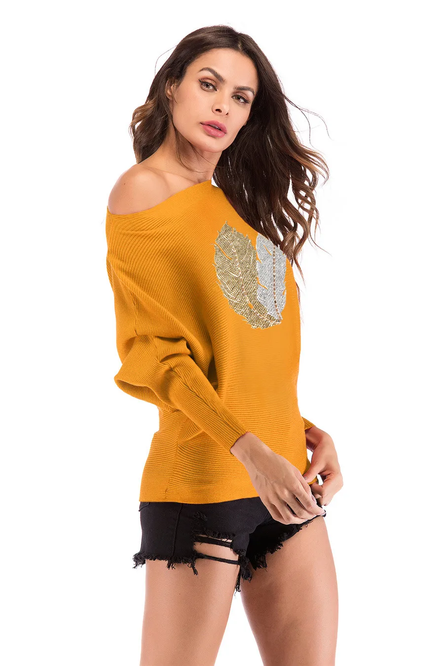 Gladiolus 2018 Autumn Winter Sweater Women Long Sleeve Rhinestone Pattern Slim Knitted Christmas Sweater Women Jumpers Pullover (86)