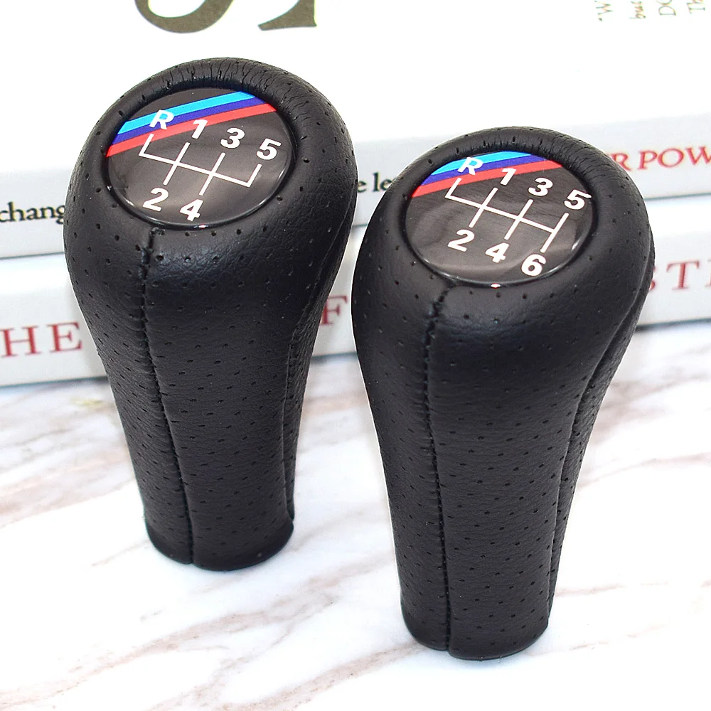 Sports Real Leather Gear Shift Knob 5 6 Speed For BMW 1 3 5 6 Series E30 E32 E34 E36 E38 E39 E46 E53 E60 E63 E83 E84 E87 E90 E91