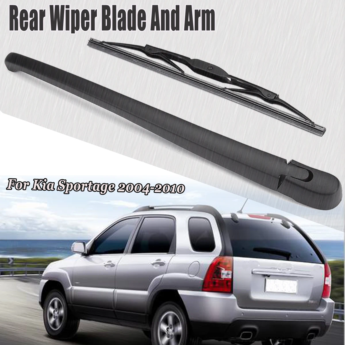 13" Car Rear Windshield Windscreen Rear Window Wiper Blade & Arm Set Kit for Kia Sportage 2004