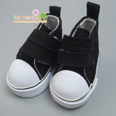 5 см парусиновая обувь для куклы BJD модная мини-обувь для куклы для русской самодельной куклы ручной работы аксессуары для куклы - Цвет: Black