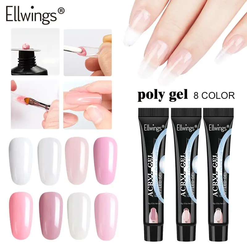 Ellwings 15g Builder Gel Poly Kit Nail Extension Soak Off UV LED Slip Solution Acrylic Building Art Tips | Красота и здоровье