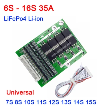 

6S-16S 35A Li-ion LiFePo4 lithium Battery BMS PCB Protection board W/ Balance 7S 8S 10S 13S 14S LiPo LiFe 18650 12V 24V 36V 48V