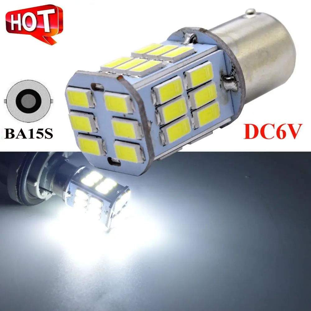 Ruiandsion 1 шт. 6 в/12 V/24 V Авто P21W BA15S 1156 5630 30SMD поворота Автомобильные светодиодные 6000 K сигнальные огни для парковки - Испускаемый цвет: 1156  6V White