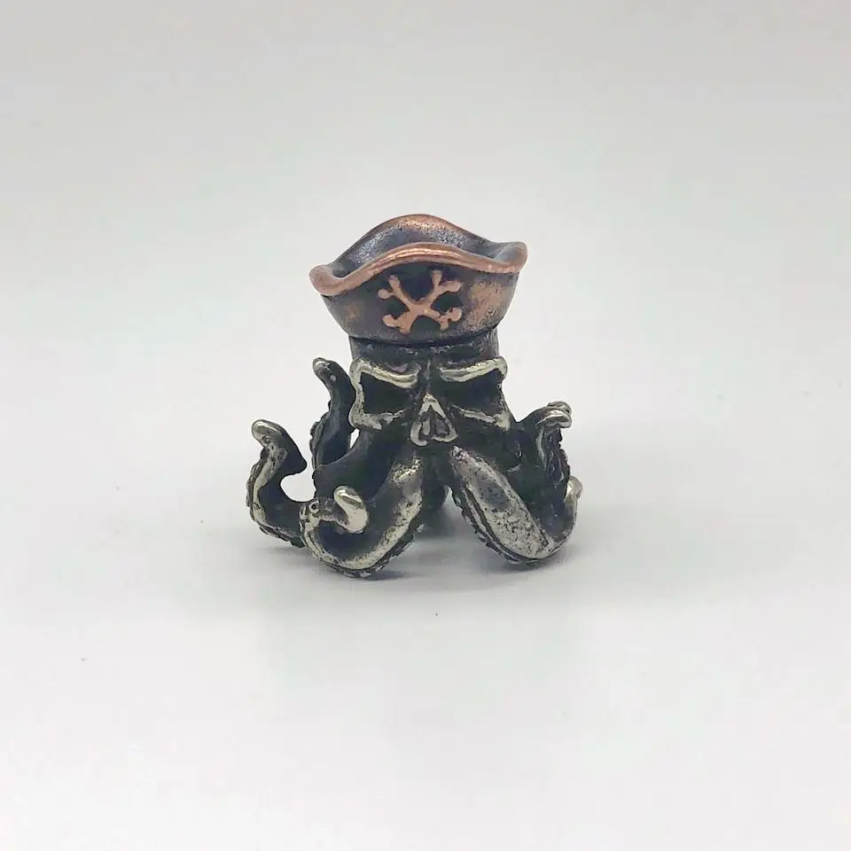 

Multipurpose Copper Pirate Hat Cupronickel Octopus Skull Lanyard Bead Paracord Knife Tool Pendant Knife Beads # 33