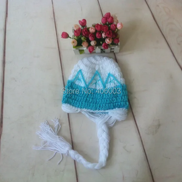

2014 hot sale girls winter elsa hat children handmade crochet wool hat