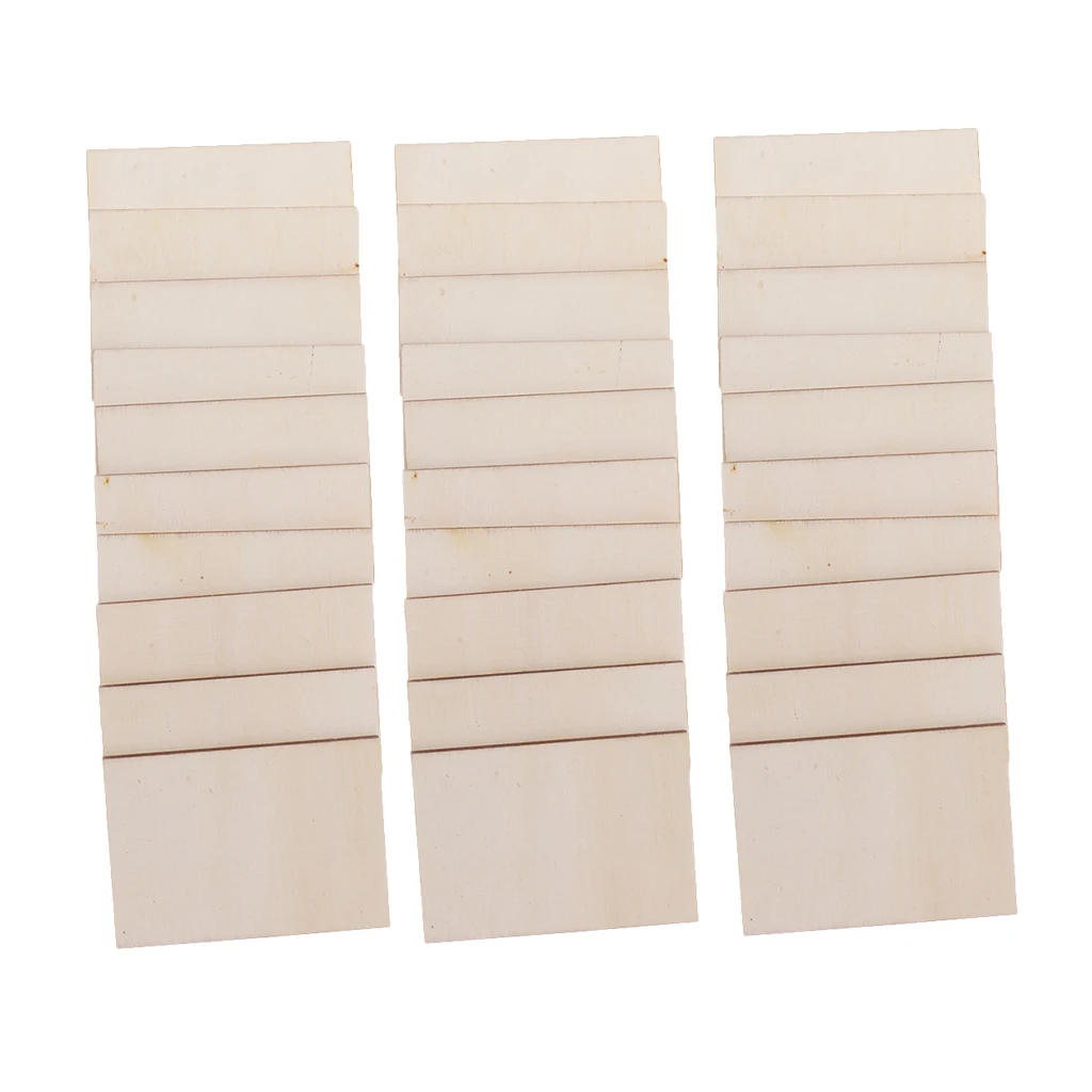 30pcs Wholesale 70x49mm Blank Plywood Wood Business Card Wooden Name Card Unfinished Wood Plaque Shapes Sign DIY Decor Crafts