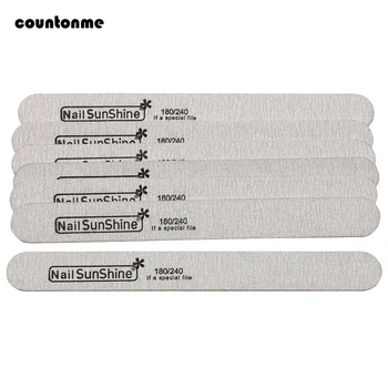 

10pcs Wooden Nail File Nail Buffer Polisher Block Sanding File For Manicure Sandpaper 180/240 Nail Art Tool Straight Thick Stick