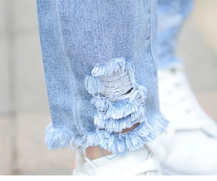 2017 Summer Cave Cowboy Strap Pants Women Nine Pants Loose College Wind students Slim thin pants summer (11)