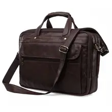 Maxdo High Quality Big Vintage Real Genuine Leather Men Briefcase 15.6 inch Laptop Bag Men Messenger Bags Travel Bags #M7146