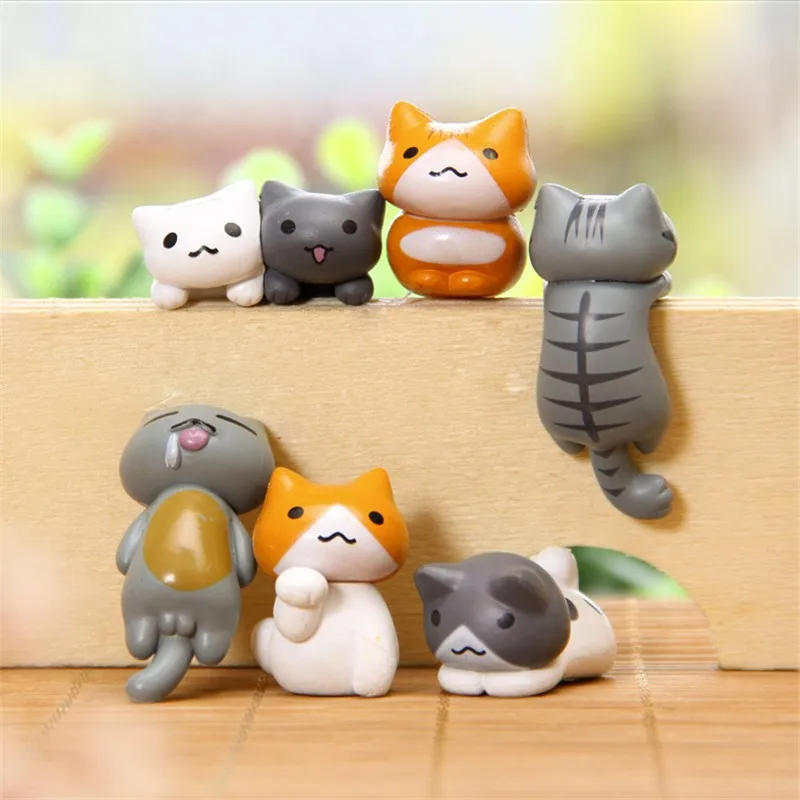 Super Cute 6pcs/set DIY Cats Action Figure Toy Baby Room Decoration