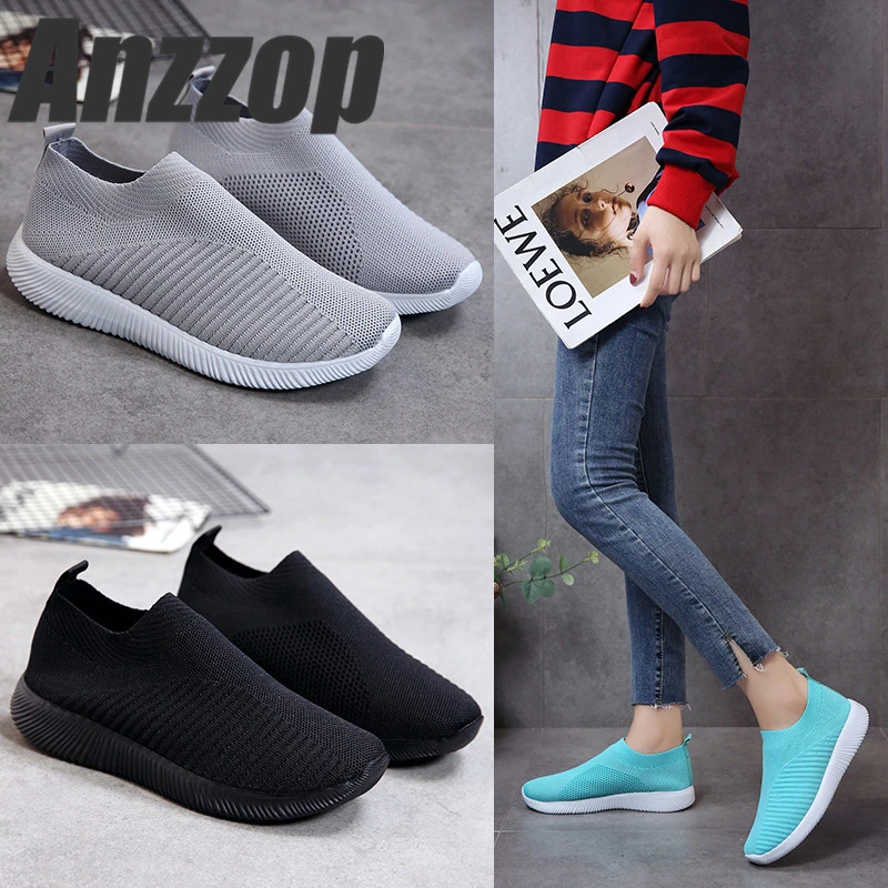 

2019 flying woven socks shoes stretch cloth large size women's shoes low to help light breathable flat bottom sports a pedal