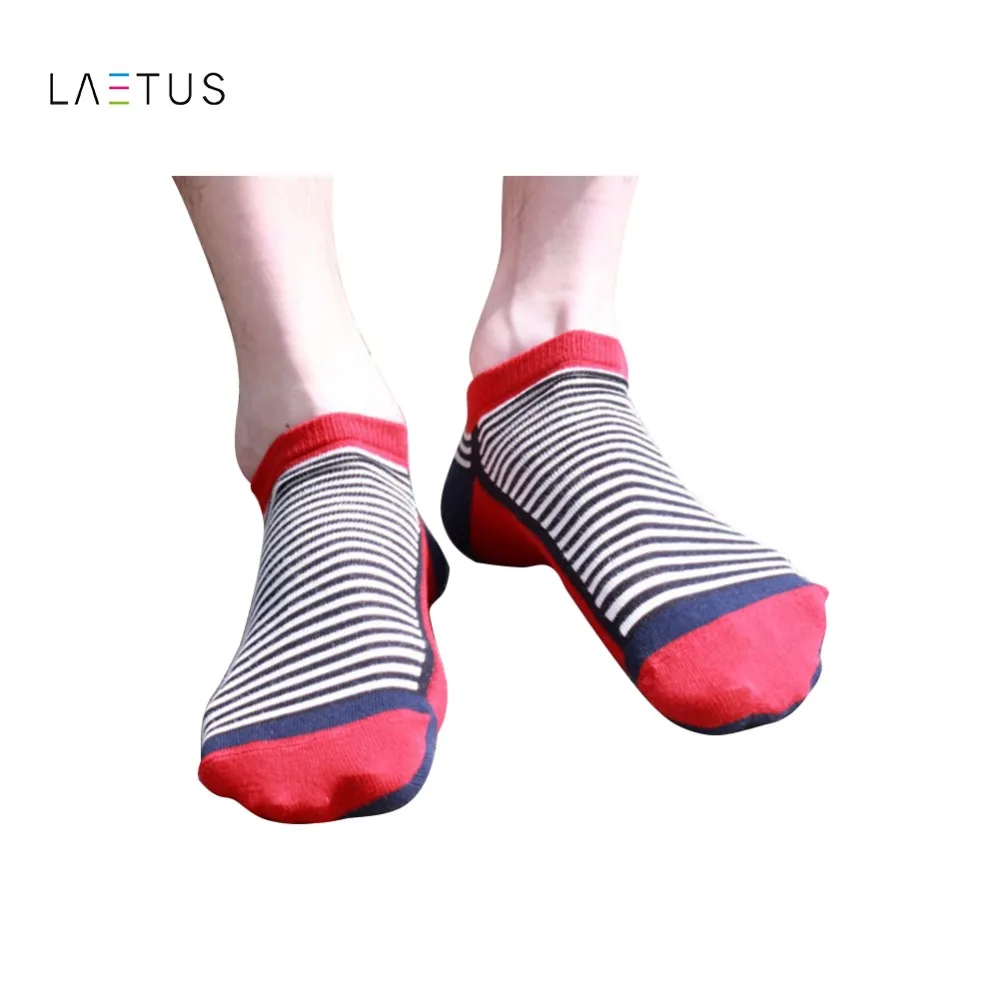Laetus Spring Summer Men Cotton Ankle Socks for Men's Business Striped
