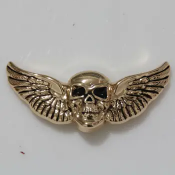 

(KB705) 10pc Skull Wings Cycle Concho 2"(5.1 cm) x 1"(2.5 cm) Gold