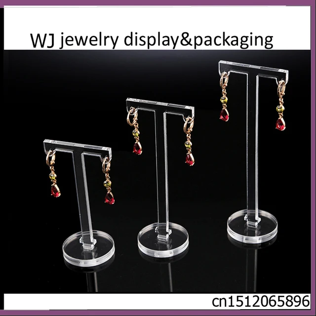 Set Of 3 Clear Acrylic T Shape Jewellery Earrings Display Holder Set Of 3 Clear Acrylic T Shape Jewellery Earrings Display Holder Body Jewelry Dangling Stand