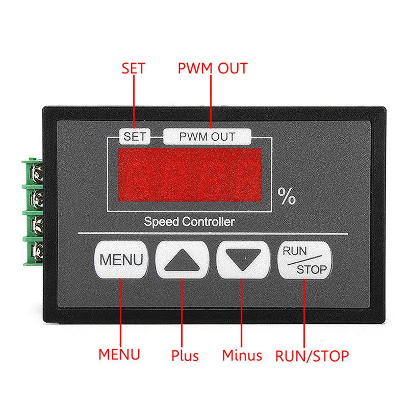 Кнопка регулятор скорости цифрового дисплея процент Тахометр поддержка плавного пуска, мягкий стоп 6 в-60 в 30A светодиодный PWM регулятором скорости Light PAK55