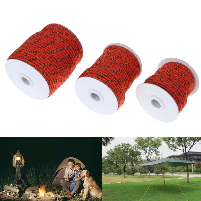 

5MM Diameter Reflective String Tent Rope Guy Line For Camping Tent Windproof Camping Rope Reflective Guy Ropes Tents accessories