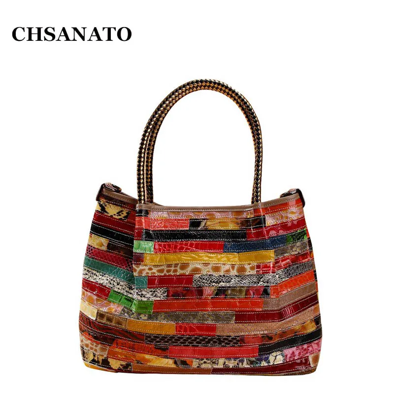 CHSANATO Hot Patent Leather Women Tote Handbag Ladies Purses And Handbags Snake Pattern Large ...