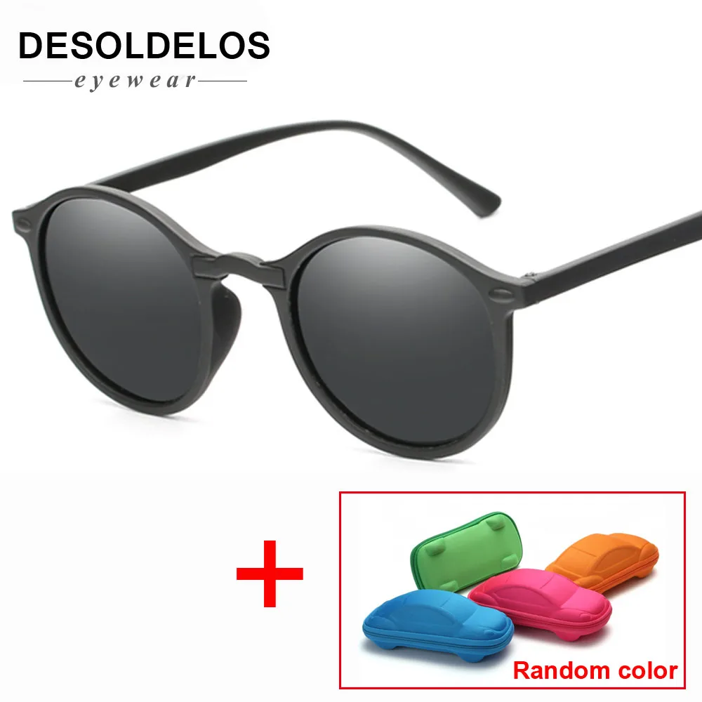 DesolDelos Hot Sale Men Mirror Polarized Sunglasses Women Round Black Frame Sport Glasses Unisex Driving Eyewear with box | Аксессуары