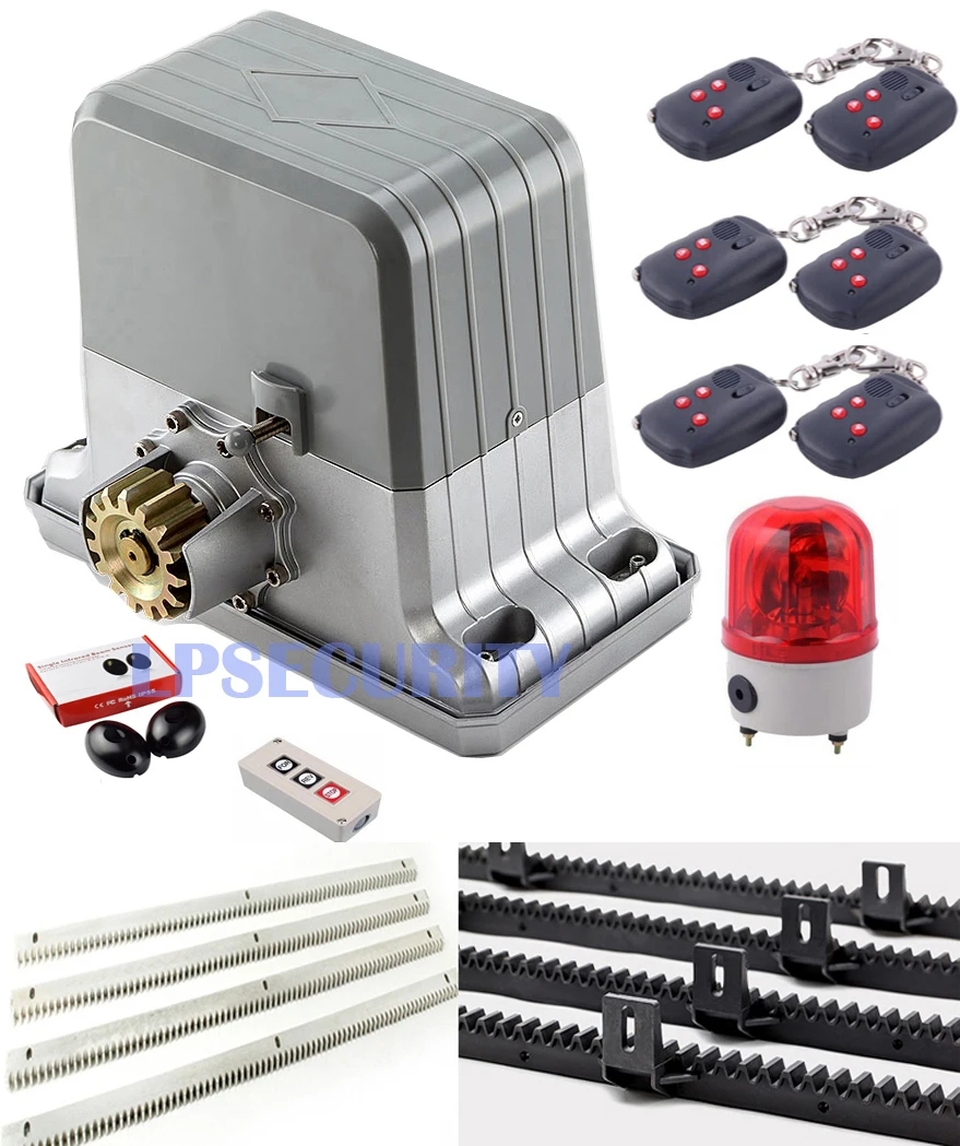

DHL free 1800KGS Sliding Gate Motor Heavy Duty Gate Opener with 5m racks(sensor,button,alarm light optional)