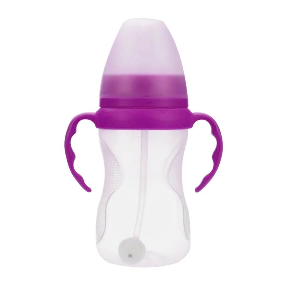 Детское грудное молоко с Соломенная ручка ПП бутылочка для кормления 260 мл широкий рот изогнутая высокая бутылка из боросиликатного стекла