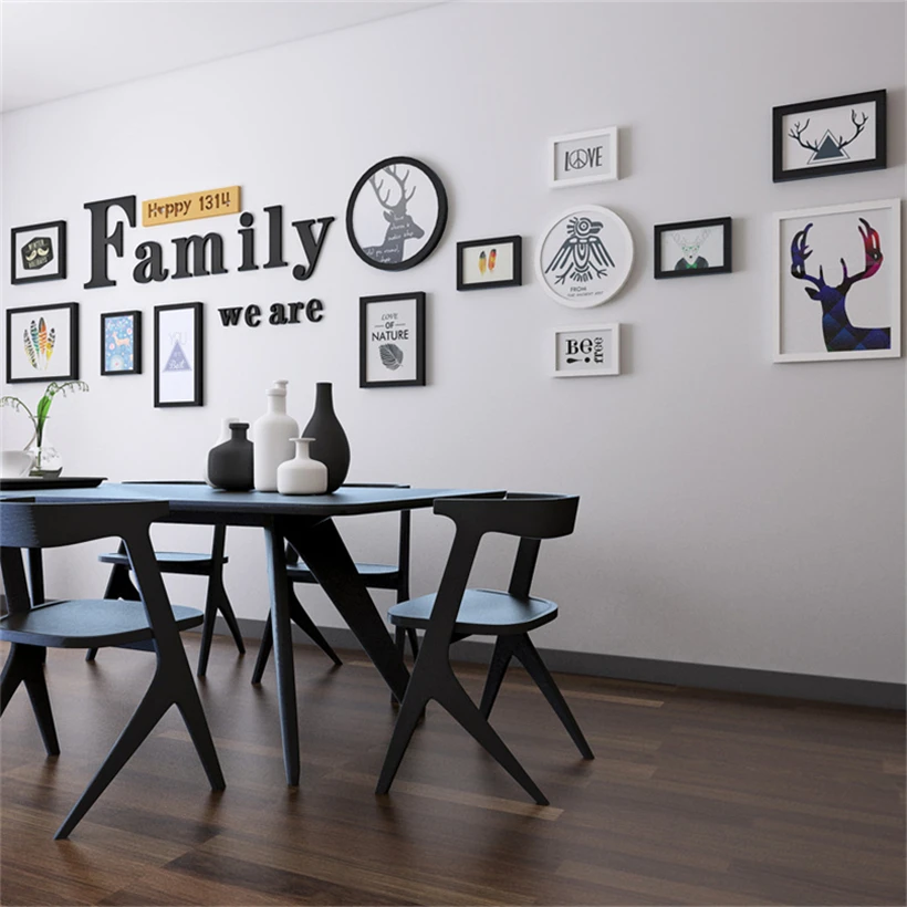 

Cadre Photo Murale Family Picture Frame Wall Decoration Multi-Frame Wooden Photo Frame Set Rectangle Vintage Picture Frames Set
