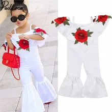 Новые комбинезоны для девочек Детская Пижама, состоящая из одного предмета с принтом цветочный пляжный костюм с вышивкой комбинезоны Подвеска для детей наряд для девочек штаны Панталоны одежда