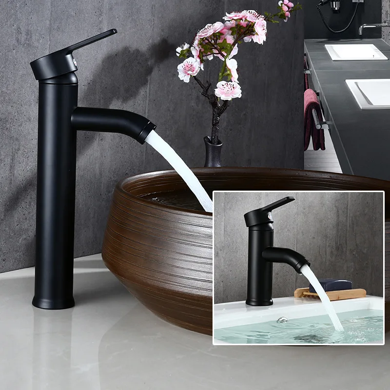 Black/White SUS304 Stainless Steel black color Lead free Basin Faucet,Bathroom Basin&Vessel Sink