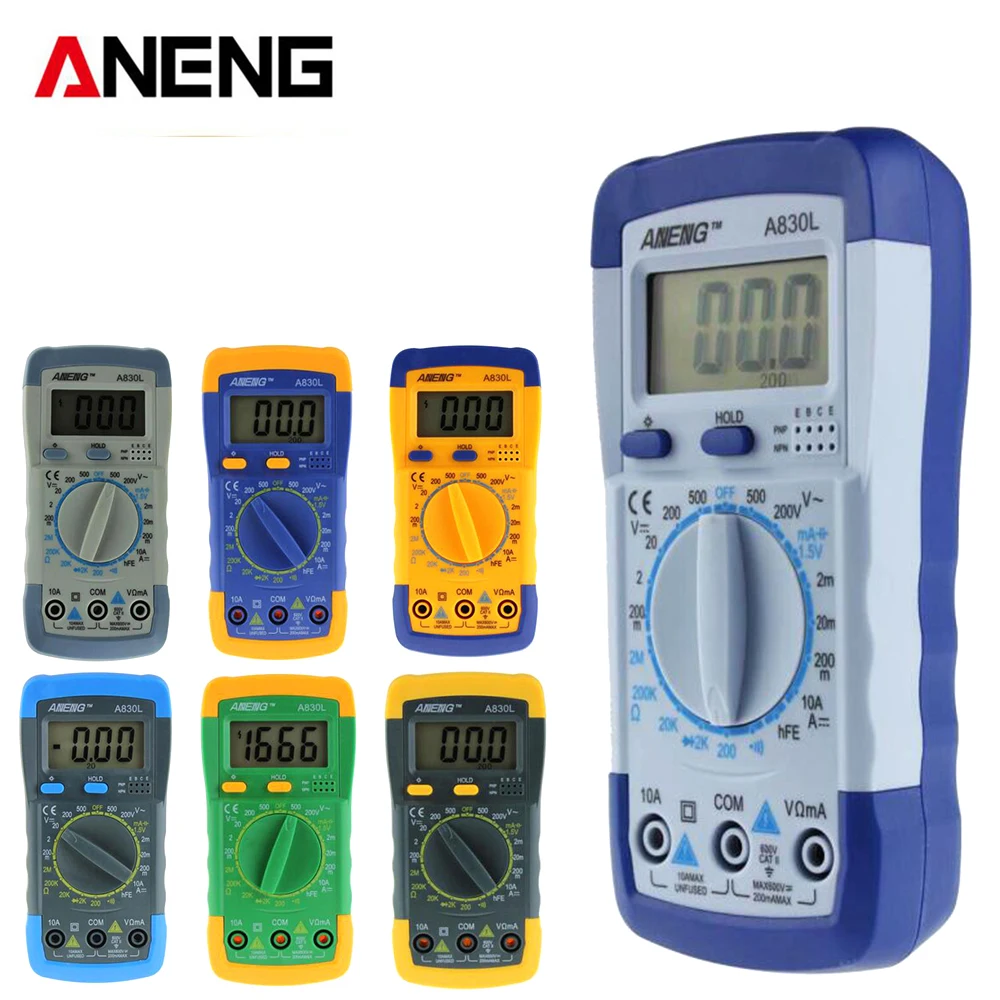 

ANENG A830L digital multimeter LCD Digital Multimeter DC AC Voltage Diode Freguency Mini Multitester
