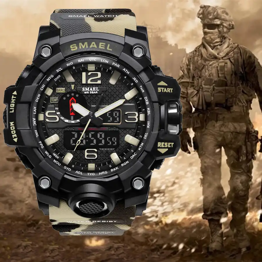 camouflage digital watch