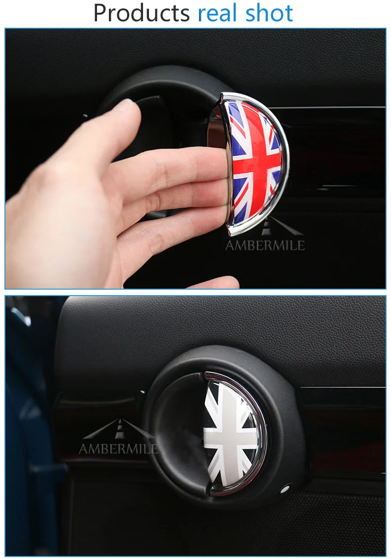 3D Epoxy Car Interior Door Handle Cover Stickers for Mini Cooper R56 R55 R60 R61 Countryman Accessories Car Styling (5)