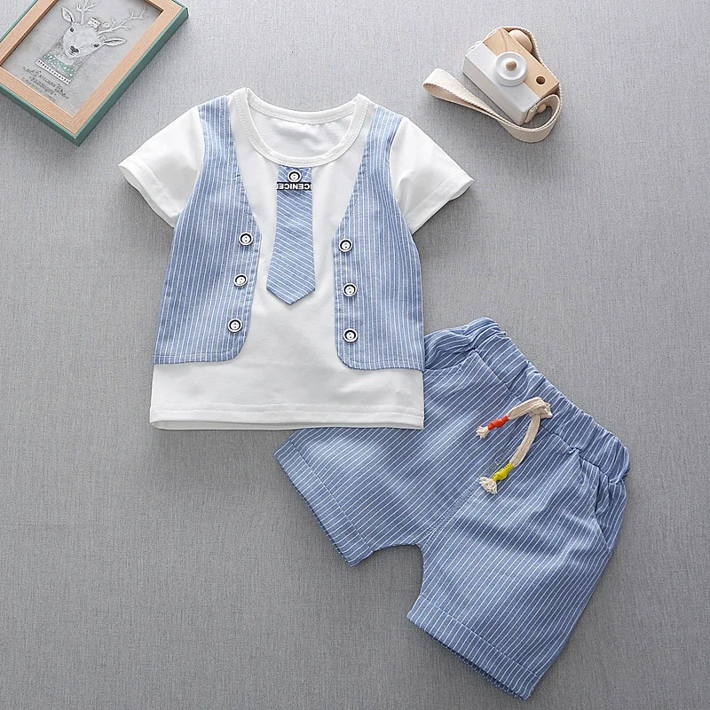 

Summer 2009 Summer Style 0-1-2-3-4 Year-old Infants and Young Children Boys Short-sleeved Summer Style Tie and vest Two-piece