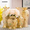 Europe Gold Ceramic Vase Home Decor Creative Design Porcelain Decorative Flower Vase For Wedding Decoration 1