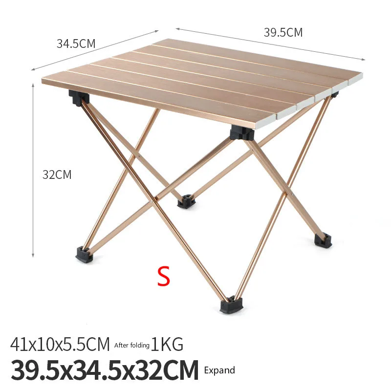 Портативный и легкий стол для рисования из алюминиевого сплава, складной стол для барбекю, Настольный светильник для пикника с кофеином - Цвет: S