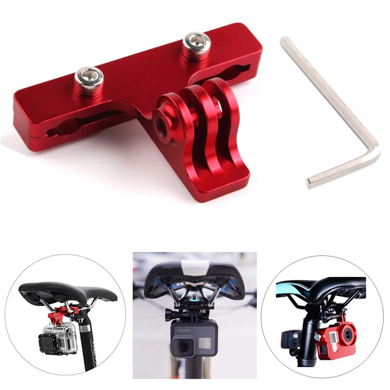

Bike Bicycle Saddle Bike Seat Aluminum Mount Monopod Tripod Holder CNC Bracket Adapter Clamp for Gopro SJCAM Xiaoyi mijia camera