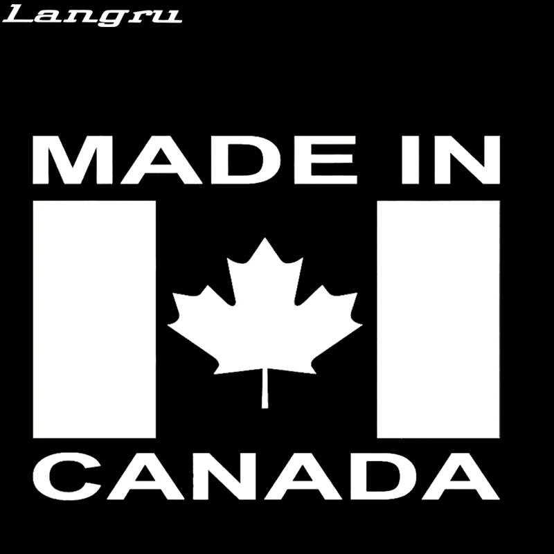 Canadian Art Lettering Flag Maple Leaf Car Sticker - Langru Made in Canada Vinyl Decal for Bumper, Van, Window, or Car Decoration - JDM image 2