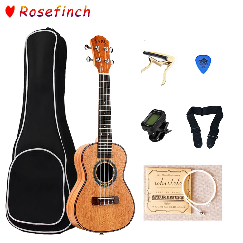 

23 Inch 4 Strings Mahogany Ukulele Rosewood Ukulele Sets with Bag Tuner Hawaii Mini Guitar Music Instrument UK2305C