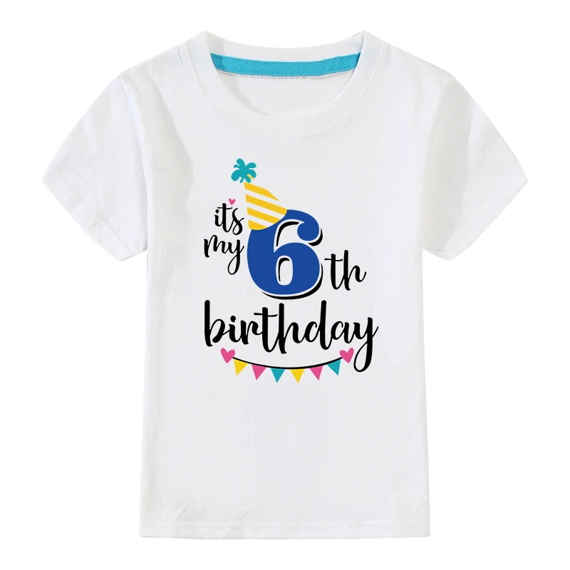 Boys Birthday Shirts 4 Years Summer Cotton T Shirt For Boys Kids Fashion Kids Clothes Cotton Children Clothes Kids White Shirt - Color: White-06