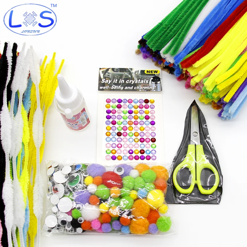 

(LONSUN)full Set of Montessori Materialen Chenille Kinderen Educational Toy Crafts For Kids Colorful Pipe Cleaner Toys Craft