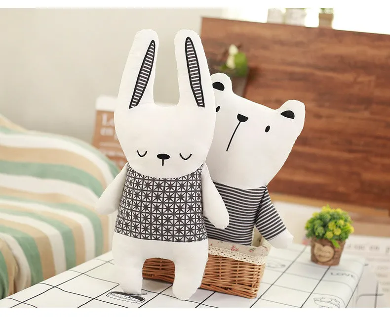 New Cotton Animal Plush Toys Nordic Style Rabbit Unicorn Bear Pillow Cushion Toys Children's Toys Baby Room Decoration 12
