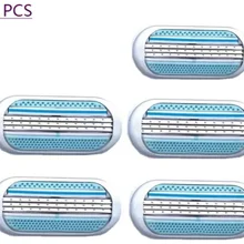 5 шт./лот Красота женская безопасность профессиональная бритва для женщин 3 слоя лезвия для бритвы Сменная головка 50 комплектов