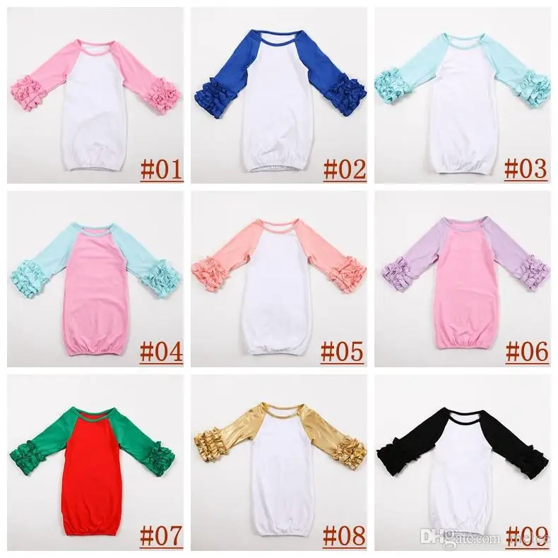 Детские весенне-осенние хлопковые кружевные футболки с длинными рукавами яркие цвета, 18 цветов на выбор, спальные мешки для малышей, подходящие для малышей, От 0 до 2 лет