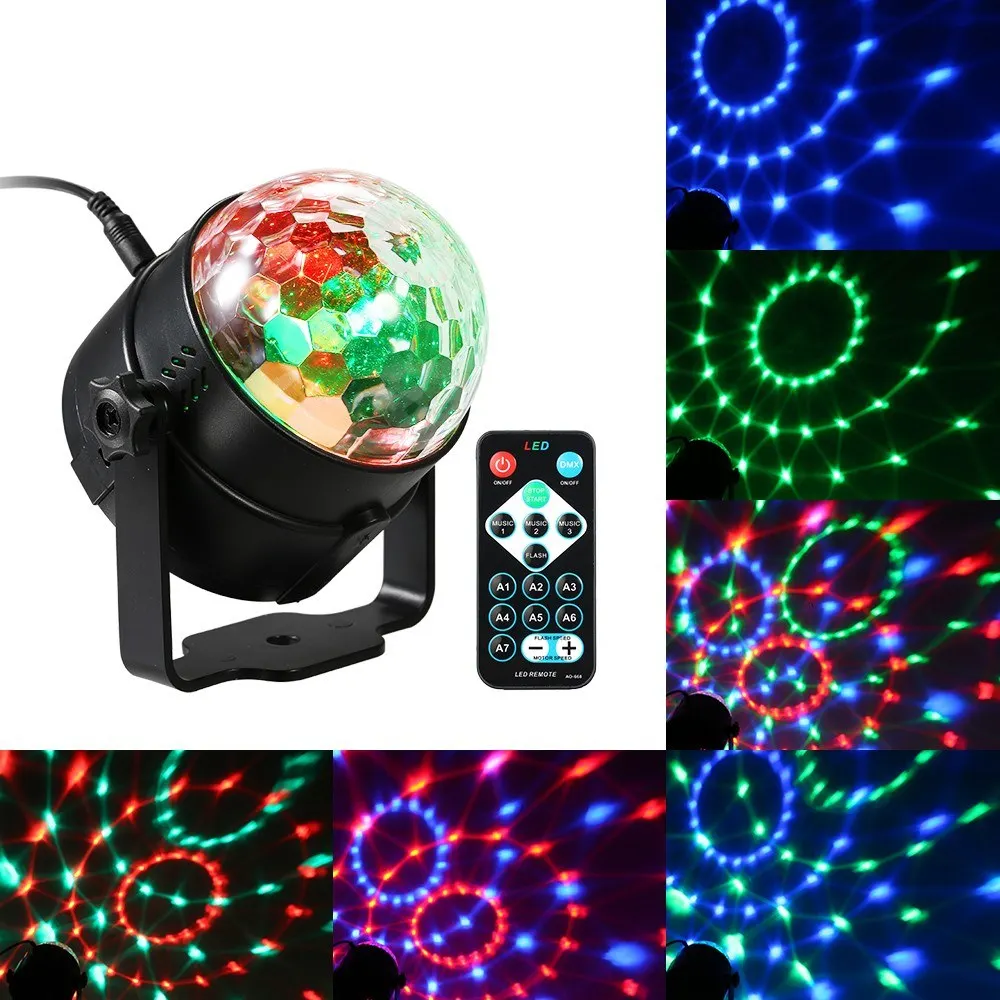 

DC5V 3W DJ Disco Ball Lumiere 3W Sound Activated Laser Projector RGB Stage Lighting effect Lamp Light Music Christmas KTV Party