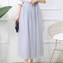 Uppin юбка женская юбка тюль Тюлевая юбка S женские длинные юбка-пачка 70 см 80 см 90 см для взрослых Тюлевая юбка эластичные Высокая талия плиссированные Модные миди юбки юбка тюль