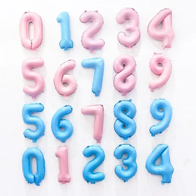 

16" Number Balloons Macaroon Baby Pink Rose Gold Silver Blue Digit Globos Wedding Birthday Party Decoration Baby Shower Supplies