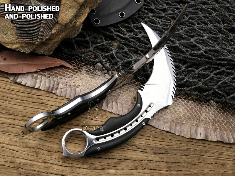 LCM66 Mirror light scorpion claw knife outdoor camping jungle survival battle karambit Fixed blade hunting knives self defense LCM66 Mirror light scorpion claw knife outdoor camping jungle survival battle karambit Fixed blade hunting knives self defense