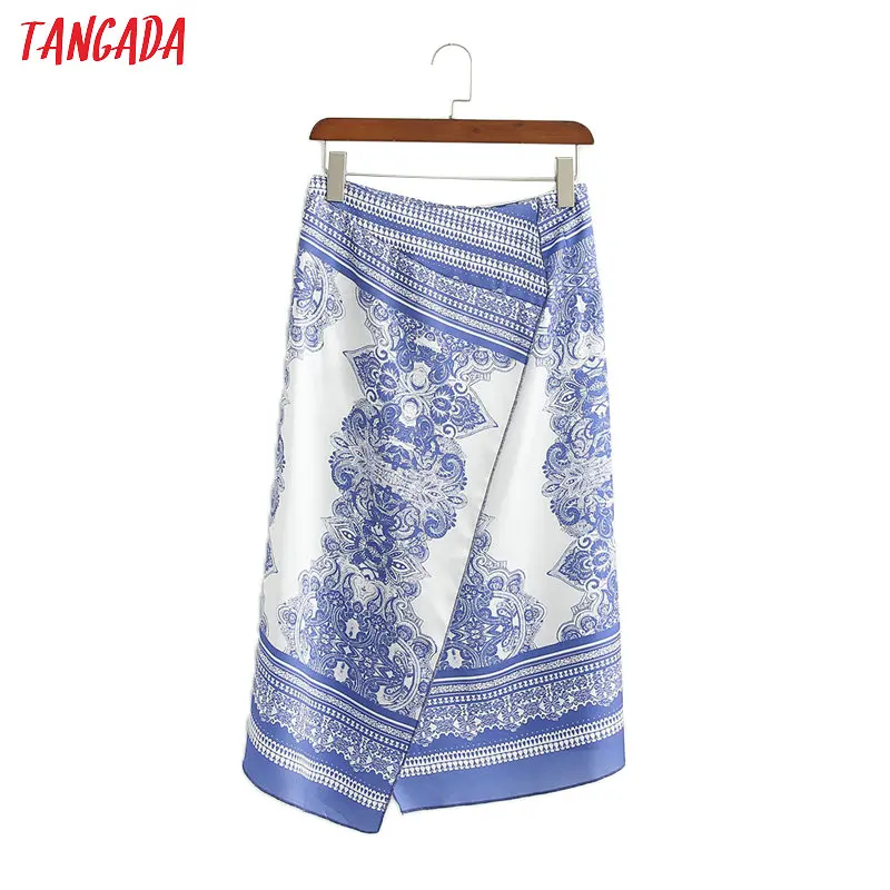 

Tangada women paisley asymmetrical skirts autumn 2019 fashion ladies elegant retro skirts faldas mujer 1D347