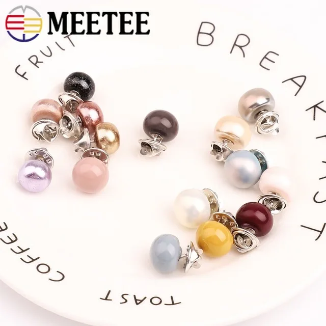 Meetee 10pcs/lot Anti-running Small Brooch Chest Flower Shirt Neckline Sweater Pin Buckle Clothing Buttons Accessories ZK5137 | Дом и сад