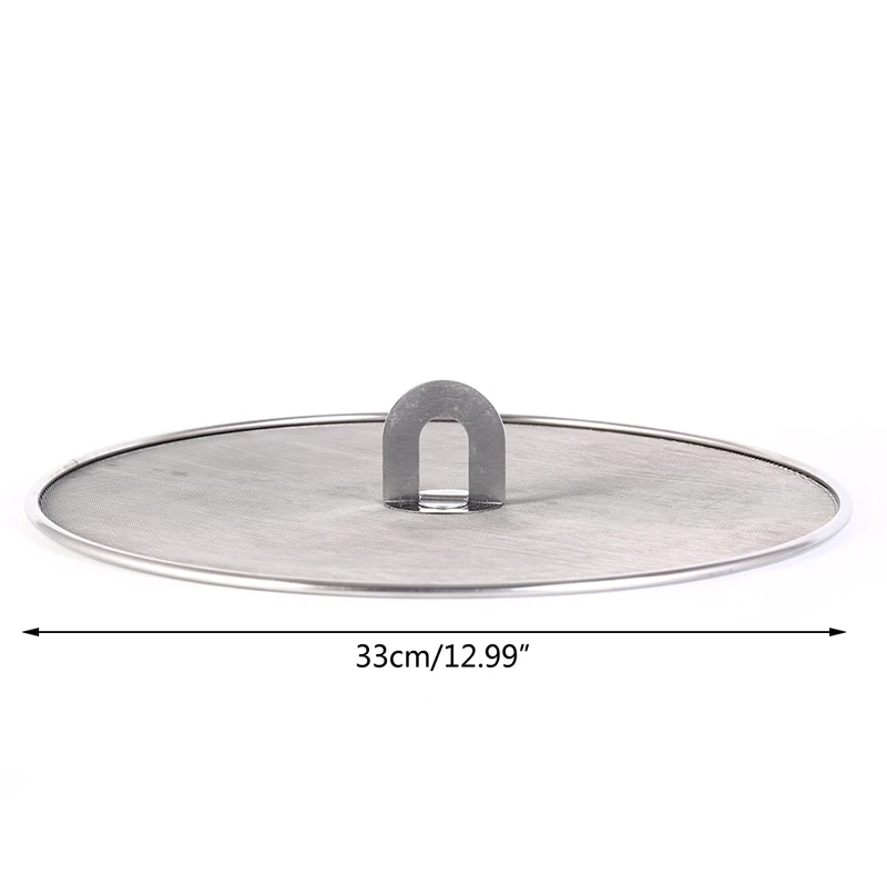 Серебристый цвет нержавеющая сталь серебро маслостойкая сковорода крышка защита от проливов защита от брызг крышка - Цвет: 33CM