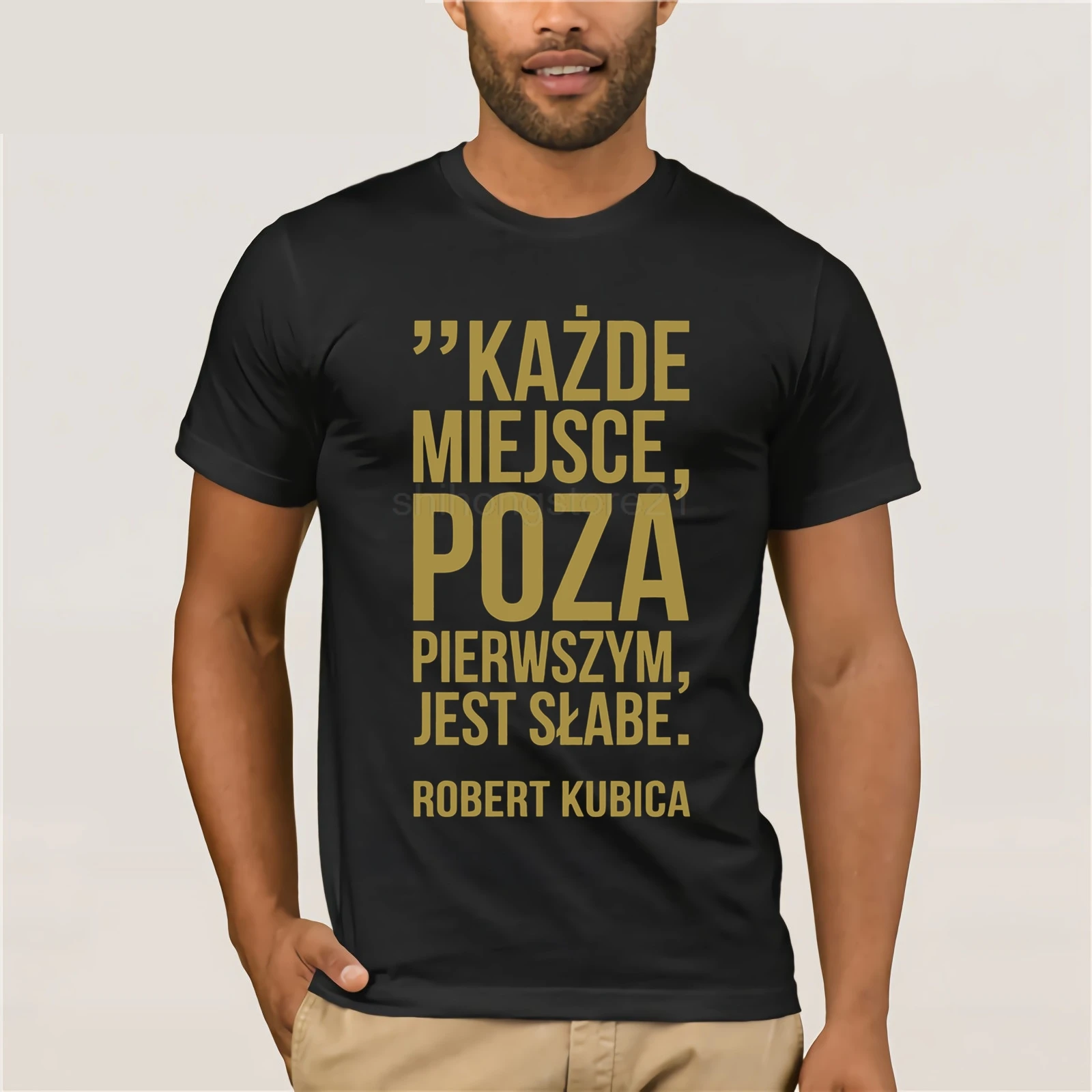 Rotor Kubica Kazde miejsce poza pierwszym jest slabe Polka Мужская футболка Черная новая унисекс смешная